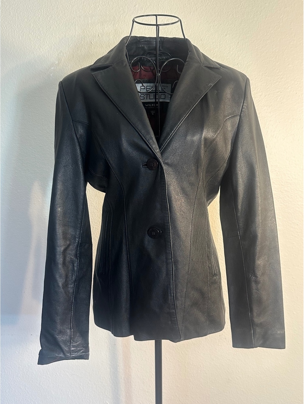 Vintage Wilsons Pelle Studio Black Leather Blazer/ Jacket